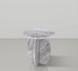 Formentera End Table - Handcrafted Marble Elegance with Unique Design for Modern Living Spaces