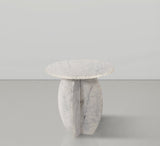 Formentera End Table - Handcrafted Marble Elegance with Unique Design for Modern Living Spaces