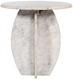Formentera End Table - Handcrafted Marble Elegance with Unique Design for Modern Living Spaces