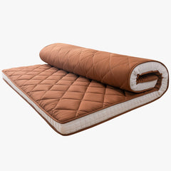 MAXYOYO Japanese Floor Futon Mattress, Diamond Patterned Roll Up Folding Floor Bed, Coffee