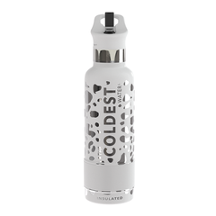 Sports Water Bottle Silver Leopard