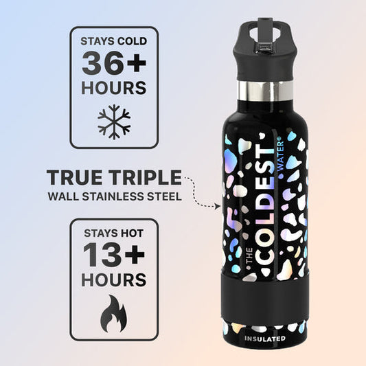 Sports Water Bottle Moonlight Leopard