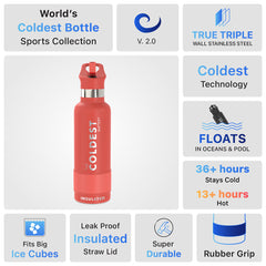 Sports Water Bottle Crimson Red