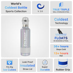 Sports Water Bottle Supernova Silver Glitter