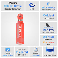 Sports Water Bottle Mars Red Glitter