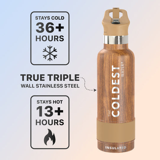 Sports Water Bottle Executive Wood