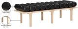 Landon Luxurious Vegan Leather Bench with Solid Oak Base – Art Deco Style for Home Décor Bliss