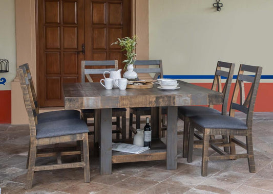 54" Square Dining Table - Loft Brown Pine Wood Collection