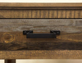 3 Drawer Sofa Table | Loft Brown Pine Wood & Iron Hardware
