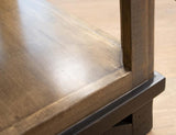 1 Drawer End Table - Loft Brown Pine Wood & Iron Hardware