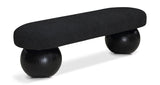 Bowie Boucle Fabric Bench - Luxurious Art Deco Seating with Elegant Solid Ash Wood Legs for Home Decor