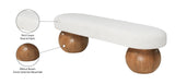 Bowie Boucle Fabric Bench - Luxurious Art Deco Accent with Walnut Legs for Elegant Home Decor