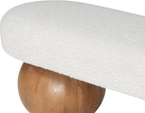 Bowie Boucle Fabric Bench - Luxurious Art Deco Accent with Walnut Legs for Elegant Home Decor