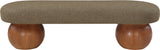 Bowie Boucle Fabric Bench - Luxurious Art Deco Accent with Walnut Legs for Elegant Home Decor