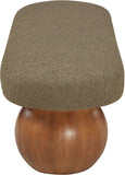 Bowie Boucle Fabric Bench - Luxurious Art Deco Accent with Walnut Legs for Elegant Home Decor