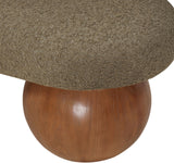 Bowie Boucle Fabric Bench - Luxurious Art Deco Accent with Walnut Legs for Elegant Home Decor
