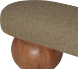 Bowie Boucle Fabric Bench - Luxurious Art Deco Accent with Walnut Legs for Elegant Home Decor