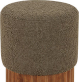 Veranda Ottoman/Stool - Elegant Boucle Fabric with Sturdy Walnut Base for Modern Home Décor