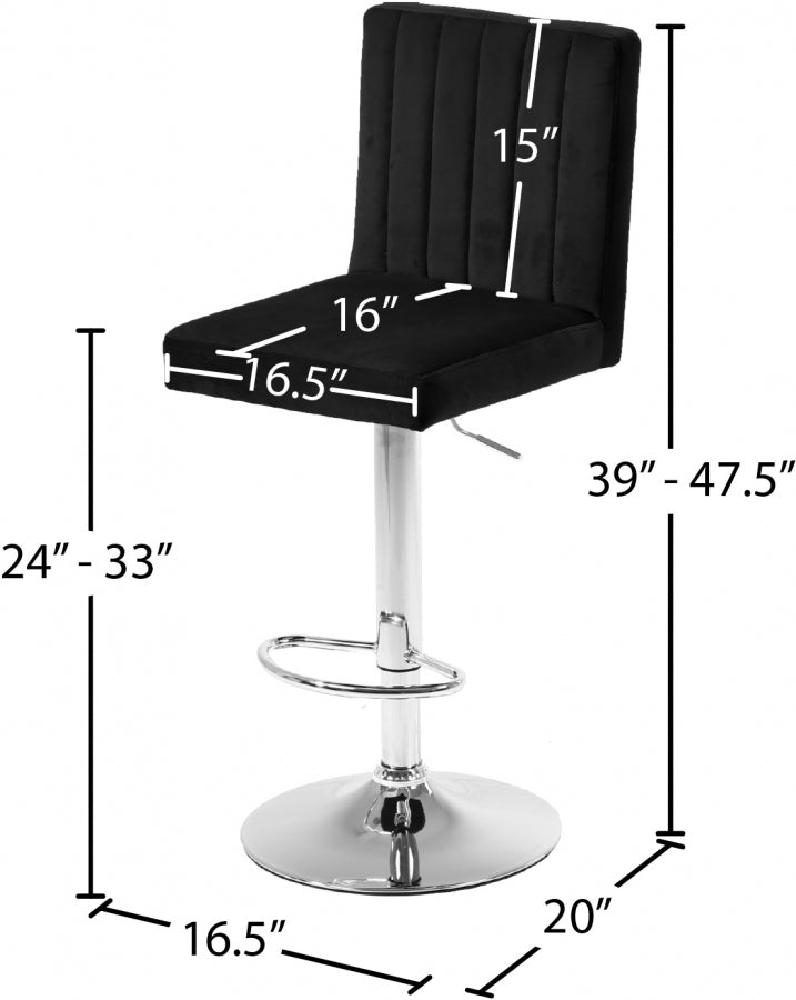 Joel Velvet Adjustable Bar | Counter Stool