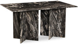 Verona Dining Table - Handcrafted Black Marble with Unique Base for Timeless Elegance and Style