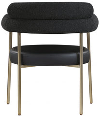 Blake Boucle Fabric and Faux Leather Dining Chair