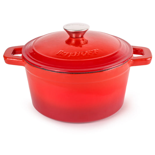 BergHOFF Neo Cast Iron 3qt. Round Dutch Oven 8" with Lid, Red