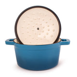 BergHOFF Neo Cast Iron 3qt. Round Dutch Oven 8" with Lid, Blue