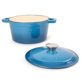 BergHOFF Neo Cast Iron 3qt. Round Dutch Oven 8" with Lid, Blue