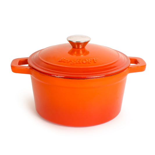 BergHOFF Neo Cast Iron 3qt. Round Dutch Oven 8" with Lid, Orange