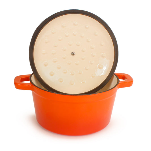 BergHOFF Neo Cast Iron 3qt. Round Dutch Oven 8" with Lid, Orange