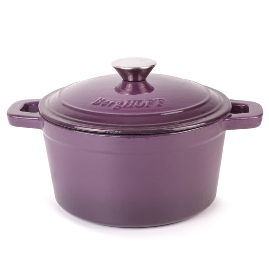 BergHOFF Neo Cast Iron 3qt. Round Dutch Oven 8" with Lid, Purple