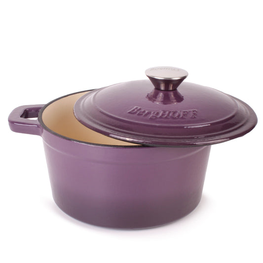 BergHOFF Neo Cast Iron 3qt. Round Dutch Oven 8" with Lid, Purple