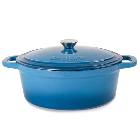 BergHOFF Neo Cast Iron 5qt. Oval Dutch Oven 11.5" with Lid, Blue