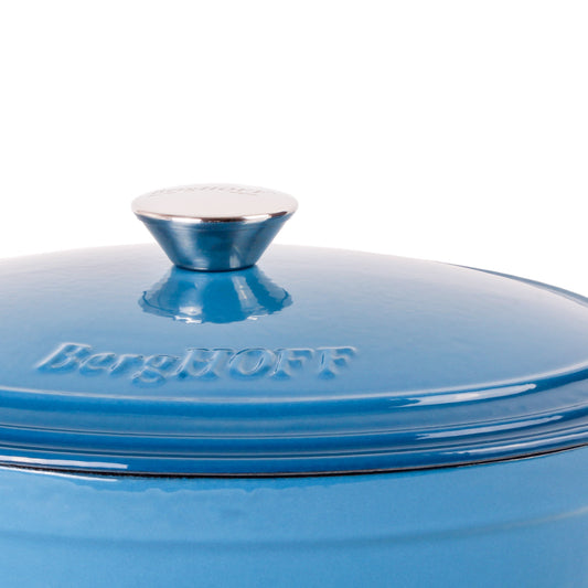 BergHOFF Neo Cast Iron 5qt. Oval Dutch Oven 11.5" with Lid, Blue