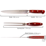 BergHOFF Pakka Wood 3Pc Stainless Steel Carving Set with Case