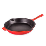 BergHOFF Neo 3pc Cast Iron Cookware Set, Fry Pan & Round Dutch Oven, Red