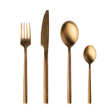 BergHOFF GEM 16Pc Flatware Set, Gold Plated, 18/10 Stainless Steel