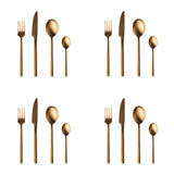 BergHOFF GEM 16Pc Flatware Set, Gold Plated, 18/10 Stainless Steel