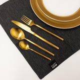 BergHOFF GEM 16Pc Flatware Set, Gold Plated, 18/10 Stainless Steel