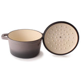 BergHOFF Neo Cast Iron 3qt. Round Dutch Oven 8" with Lid, Oyster