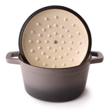 BergHOFF Neo Cast Iron 3qt. Round Dutch Oven 8" with Lid, Oyster