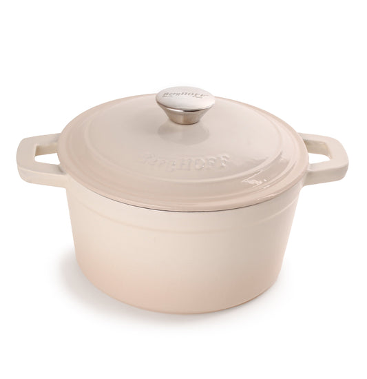 BergHOFF Neo Cast Iron 3qt. Round Dutch Oven 8" with Lid, Meringue