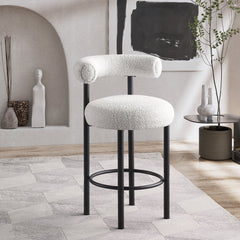 Bordeaux Boucle Fabric Stool