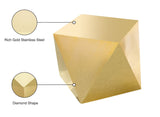Gemma Gold Stainless Steel Diamond-Shaped End Table - Contemporary Accent Decor for Any Room