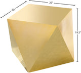 Gemma Gold Stainless Steel Diamond-Shaped End Table - Contemporary Accent Decor for Any Room