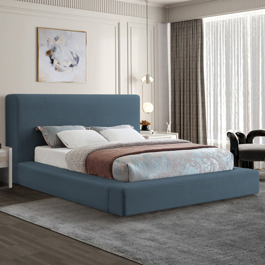 Devin Linen Textured Fabric King Bed