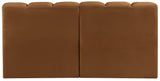 Arc - Velvet 2 Pieces Modular Sofa - Saddle