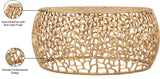 Priya Contemporary Aluminum Coffee Table with Intricate Design for a Stunning Living Room Accent