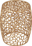 Priya Contemporary Aluminum End Table with Intricate Scrollwork Design for Modern Living Spaces