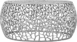 Priya Contemporary Aluminum Coffee Table with Intricate Design for a Stunning Living Room Accent